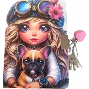 PAMÁTNÍK SE ZÁMEČKEM A6/64K HLADKÝ HOLČIČKA SE PSEM