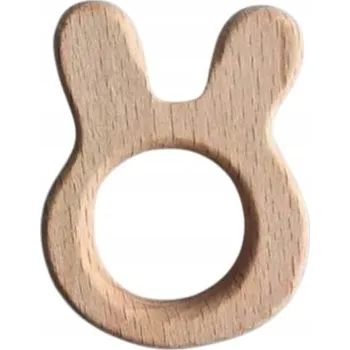 Dřevěné kousátko KRÁLÍK z buku na prořezávání zoubků pro miminka DIY