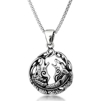 Přívěsek Přívěsek z chirurgické oceli Vyjící vlci, Model BEZ ŘETÍZKU (pouze přívěsek) Impress Jewelry 2303181727591969