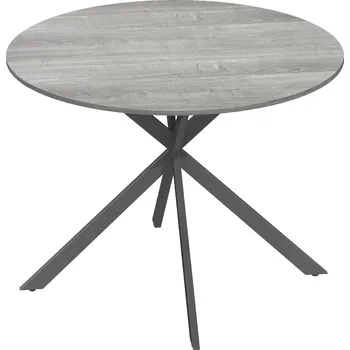 Jídelní stůl Kulatý jídelní stůl HOMCOM pro 4 osoby, kuchyňský stůl v industriálním stylu s ocelovými nohami, do jídelny, kuchyně, šedý