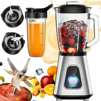 BLENDER STOLNÍ 1300W NA SMOOTHIE KOKTEJLY MIXUJE DROBÍ LED 2X ČEPELE