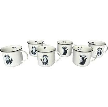 Český porcelán, a.s., Dubí Sada hrnků Tina, 250 ml, kočky, 6 ks, porcelán Dubí