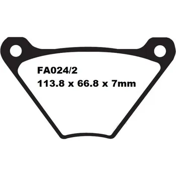 Brzdová destička Brzdové destičky EBC FA024/2V HARLEY DAVIDSON FXE Super Glide 1340 1979-1983