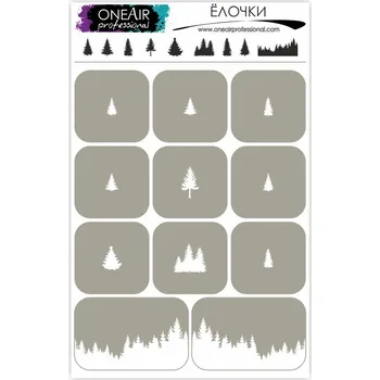 Šablona pro airbrush OneAir - Vánoční stromky