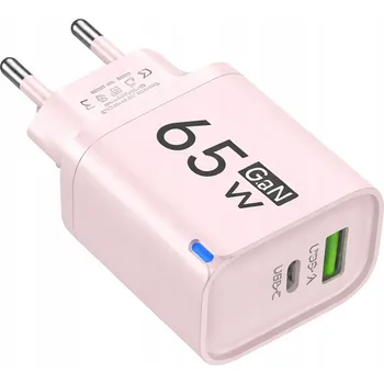Síťová nabíječka Puro 65W GaN USB-A USB-C bílá