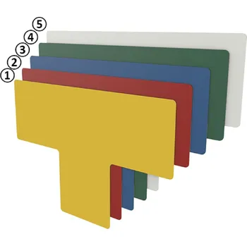 Gravírování Podlahové značení ve tvaru T žluté 75 mm | Gravírování, smalt, piktogramy Podlahové značení