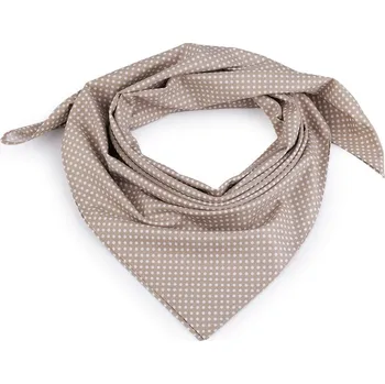 Šátek Bavlněný šátek s puntíky 65x65 cm, velké, 3 béžová