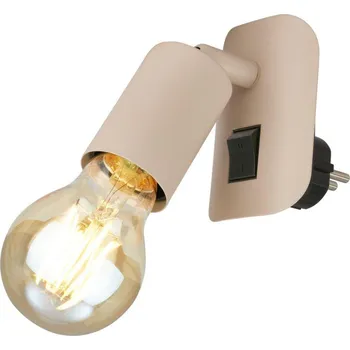 Nástěnné svítidlo BRILONER Batita svítidlo do zásuvky - s vypínačem, nastavitelné, retro, E27 patice, béžová 2602011