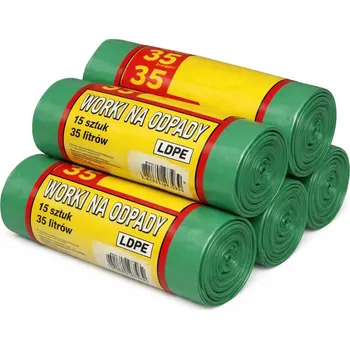 Pytle na odpadky PYTLE NA TŘÍDĚNÝ ODPAD SKLO ZELENÉ 35L x 75 KUSŮ