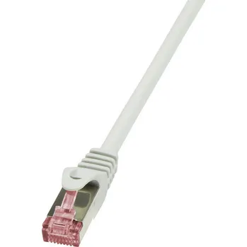 Datový kabel LogiLink CQ2082S RJ45 síťové kabely, propojovací kabely CAT 6 S/FTP 7.50 m šedá samozhášecí, s ochranou 1 ks