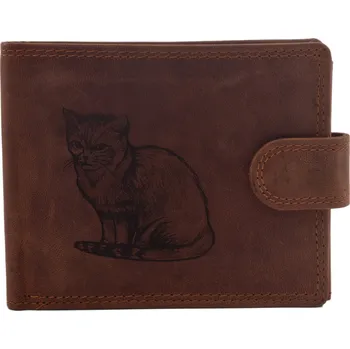 Peněženka Pánská peněženka MERCUCIO světlehnědá vzor 88 kočka 2911906