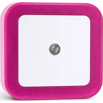 Noční světlo LED noční orientační světlo do zásuvky se soumrakovým senzorem - čtverec, Barva Růžová
