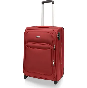 AVANCEA Textilní cestovní kufr A1011-1 Red 2W červený M 58x42x26 cm
