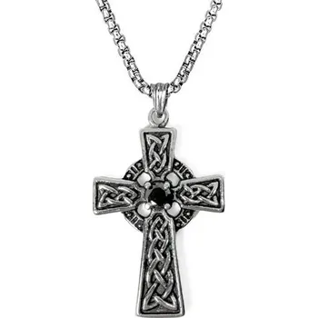 Přívěsek Přívěsek z chirurgické oceli Křížek Lancelot s krystalem, Model BEZ ŘETÍZKU (pouze přívěsek) Impress Jewelry 97k-cube