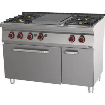 Sporák Sporák tálový plynový se statickou plynovou troubou GN 2/1 - 5x