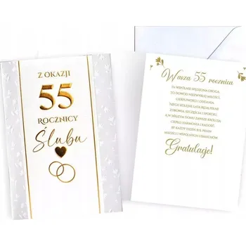 Přání k 55. výročí svatby. Kukartka