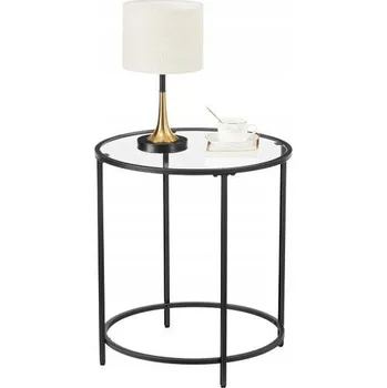 Konferenční stolek Stolek Vasagle kulatý 50 x 50 x 55 cm černý