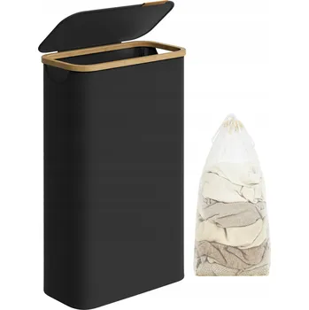 Koš na prádlo SONGMICS koš na prádlo s víkem 65L bambusové rukojeti 42 x 22,5 x 70,5 cm