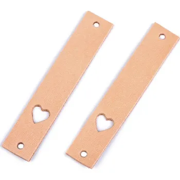 Kožený štítek srdce 12x70 mm