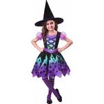 Dívčí šaty kostým čarodějnice Halloween a klobouk 7-8 let