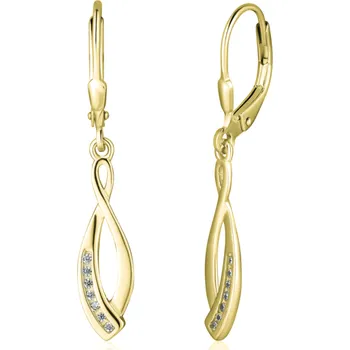 Náušnice Pozlacené stříbrné visací náušnice se zirkony JVD SVLE2182XJ6GO00