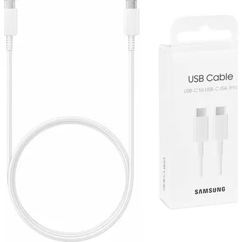 Samsung - Originální datový kabel (EP-DN975BWEGWW) - USB-C na Type-C Super Fast Charging 5A, 1m - bílý (blistrové balení)