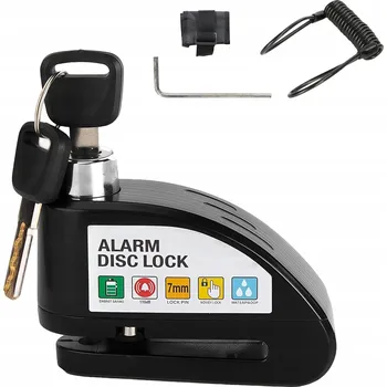 Motozámek Zámek kotoučové brzdy s alarmem 110dB pro motocykly, skútry a jízdní kola