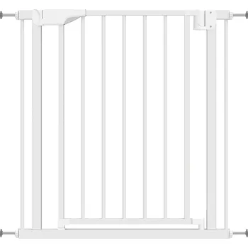 Dětská zábrana PawHut Schodišťová branka, Bezpečnostní branka bez vrtání, s automatickým zavíráním pro děti, Kuchyň, Schody, 76-82 x 76 cm, Bílá