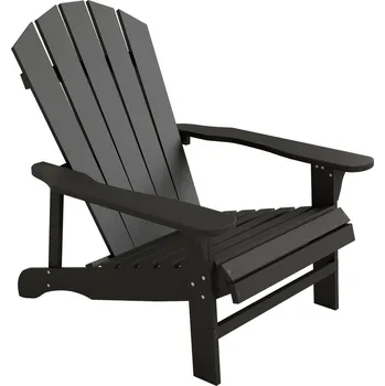 Dřevěná venkovní zahradní židle s vysokým opěradlem | černá