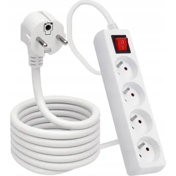 Napájecí kabel Przedłużacz Listwa Zasilająca 4 Gniazda 3m 3680 W 3*1,5 mm2 s vypínačem