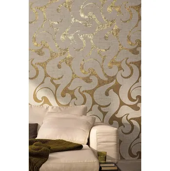 Tapeta GLAMOUR TAPETA DO OBÝVÁKU ZLATÉ VZORY ORNAMENTY TAPETY