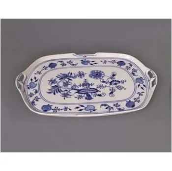 Český porcelán, a.s., Dubí Podnos čtyřhranný s uchy 38 x 24,5 cm, cibulák, Český porcelán