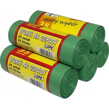 Pytle na odpadky PYTLE NA TŘÍDĚNÝ ODPAD SKLO ZELENÉ 35L x 125 KUSŮ