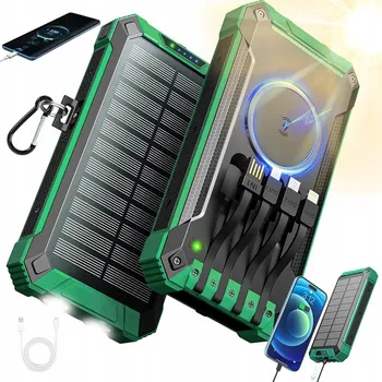 Powerbanka POWERBANK SOLÁRNÍ NABÍJEČKA INDUKCE 26800MAH 4XUSB SVÍTILNA 2X LED USB-C PD