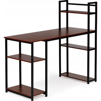 Psací stůl Počítačový psací stůl s regálem a policemi, styl loft, dub ModernHome