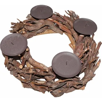 Vánoční svícen Adventní svícen proutěný 32 cm