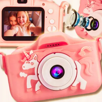 Digitální kompakt Digitální fotoaparát Preston FOTOAPARÁT + KAMERA + ŠŇŮRKA + HRY růžový