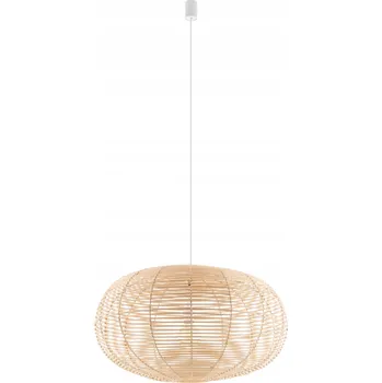 Závěsné svítidlo RATTAN bílé hnědé stínidlo 1xE27 79 cm Stropní Svítidlo Domov