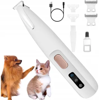 Kosmetika pro psa Profesionální strojek na stříhání psů s LED, tichý zastřihovač pro psy IPX4