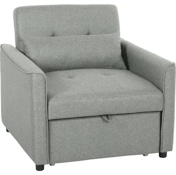 Křeslo 3 v 1 rozkládací křeslo s funkcí postele | šedé