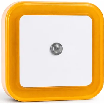 Noční světlo LED noční orientační světlo do zásuvky se soumrakovým senzorem - čtverec, Barva Oranžová