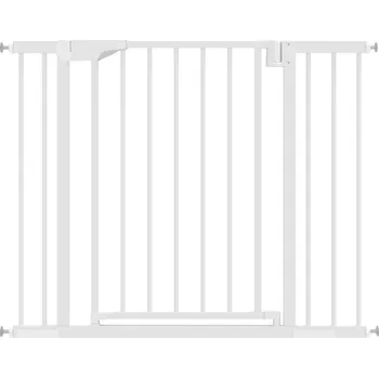 Dětská zábrana PawHut Schodišťová branka, Bezpečnostní branka bez vrtání, s automatickým zavíráním pro děti, Kuchyň, Schody, 76-103 x 76 cm, Bílá