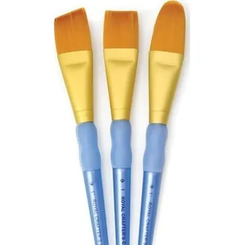 Umělecký štětec Royal Langnickel Sada štětců GOLD TAKLON, 3ks (plochý,ovál,seříznutý)