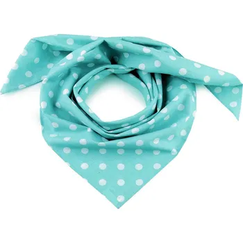 Šátek Bavlněný šátek s puntíky 70x70 cm, malé, 8 tyrkysová