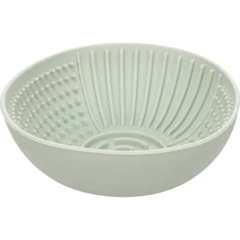 Lízací podložka/miska FLAMINGO Laslo kulatá silikonová světle zelená 16,5x6x5,5cm