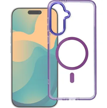 Náhradní kryt pro mobilní telefon Kryt Cover Frame Clear Hybrid Mag Cover with MagSafe Samsung Galaxy A57 Purple