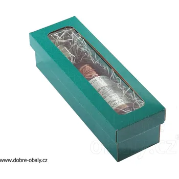 Dárková krabice na víno B s průhledným víkem ZELENÁ - Dárková kr