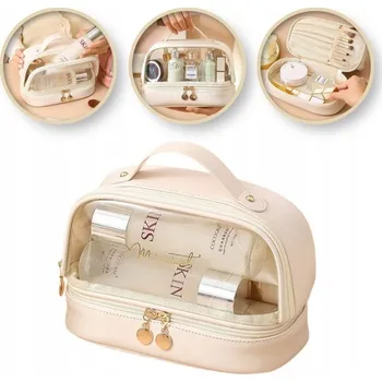 Kosmetická taška Kosmetická taštička Ecarla KS115 béžová