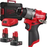 Aku kompaktní vrtací šroubovák Milwaukee M12 FDD2-602X, 2x aku M12 B6 + C12 C + kufr, 4933479875