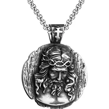 Přívěsek Přívěsek z chirurgické oceli Ježíš Kristus spasitel, Model BEZ ŘETÍZKU (pouze přívěsek) Impress Jewelry 97k-cube